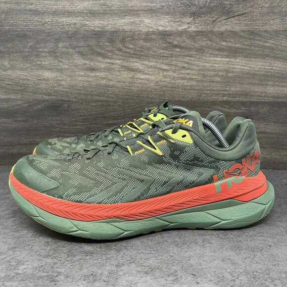 HOKA Tecton X Trail Running Sneakers Mens Size 9 Olive Green Shoes One One